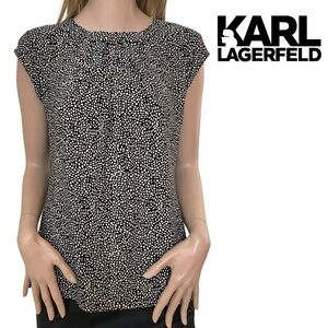 Karl Lagerfeld Paris Magic Eye Bow Top Cap Sleeve